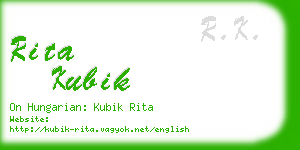 rita kubik business card